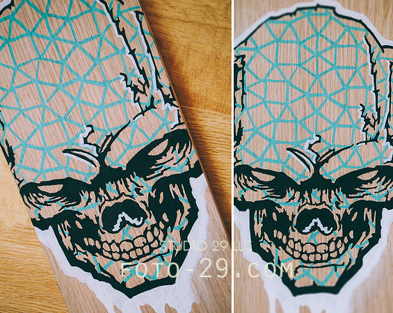 skull on wood-28a